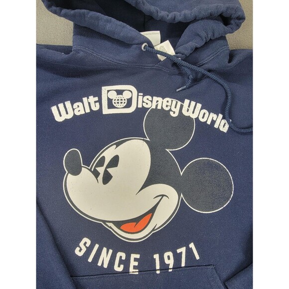 Disney Walt Disney World Hoodie Mens Medium Mickey Mouse Since 1971 Pullover - Picture 4 of 10